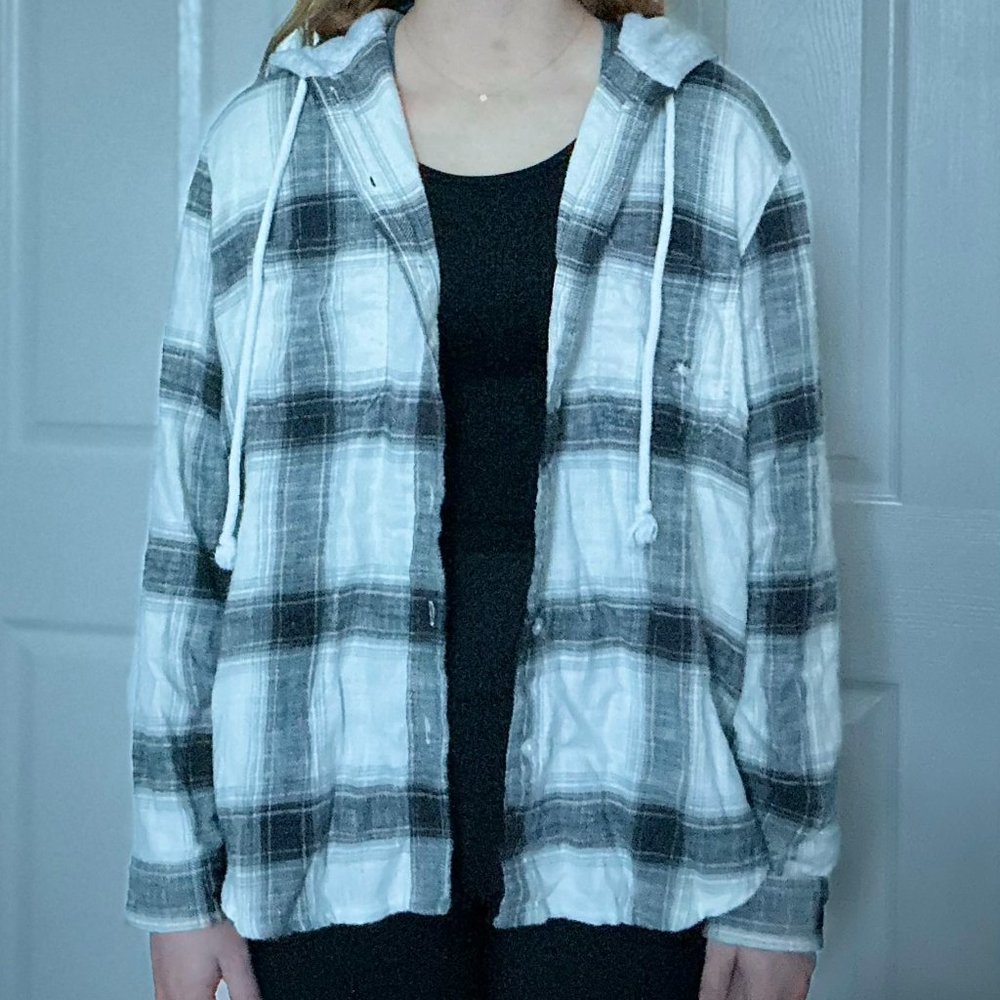 American Eagle Flannel Hoodie